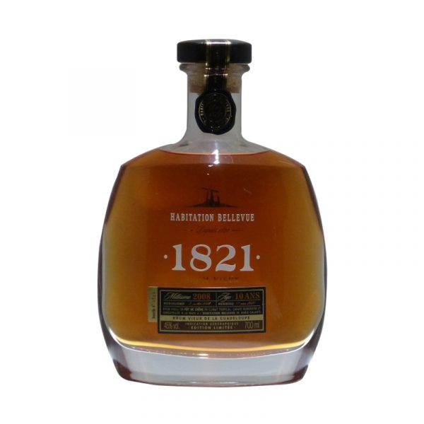 BELLEVUE - RHUM HORS D'ÂGE - CARAFE 1821 - 10 ANS - MILLÉSIME 2008 - 70CL - 45°