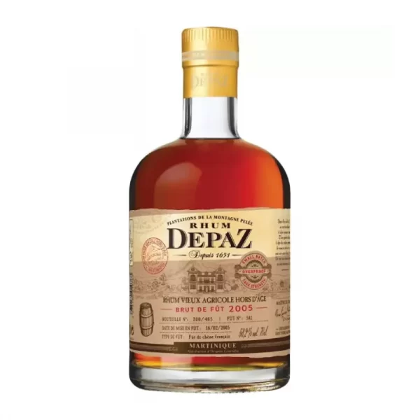 DEPAZ - RHUM HORS D'ÂGE - BRUT DE FÛT N° 502 - MILLÉSIME 2005 - 70CL - 58,2°