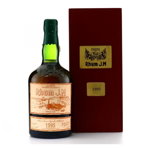 JM - RHUM HORS D'ÂGE - 15 ANS - MILLÉSIME 1995 - N°541 - ETIQUETTE CUIR - COFFRET - 70CL - 44,8°