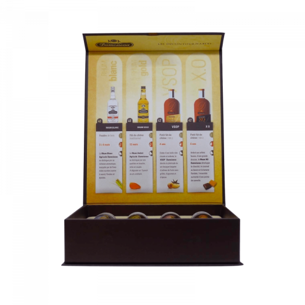 Damoiseau Rhum Coffret 4 olfacteurs X 4 cl (Blanc - Gold - VSOP - XO) Guadeloupe